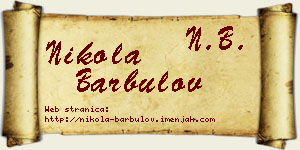 Nikola Barbulov vizit kartica